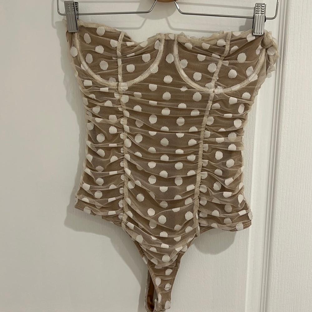 Revolve polka dot strapless bodysuit